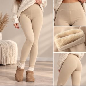 Adults: Footless Warm Fleece  Opaque cream Tight
