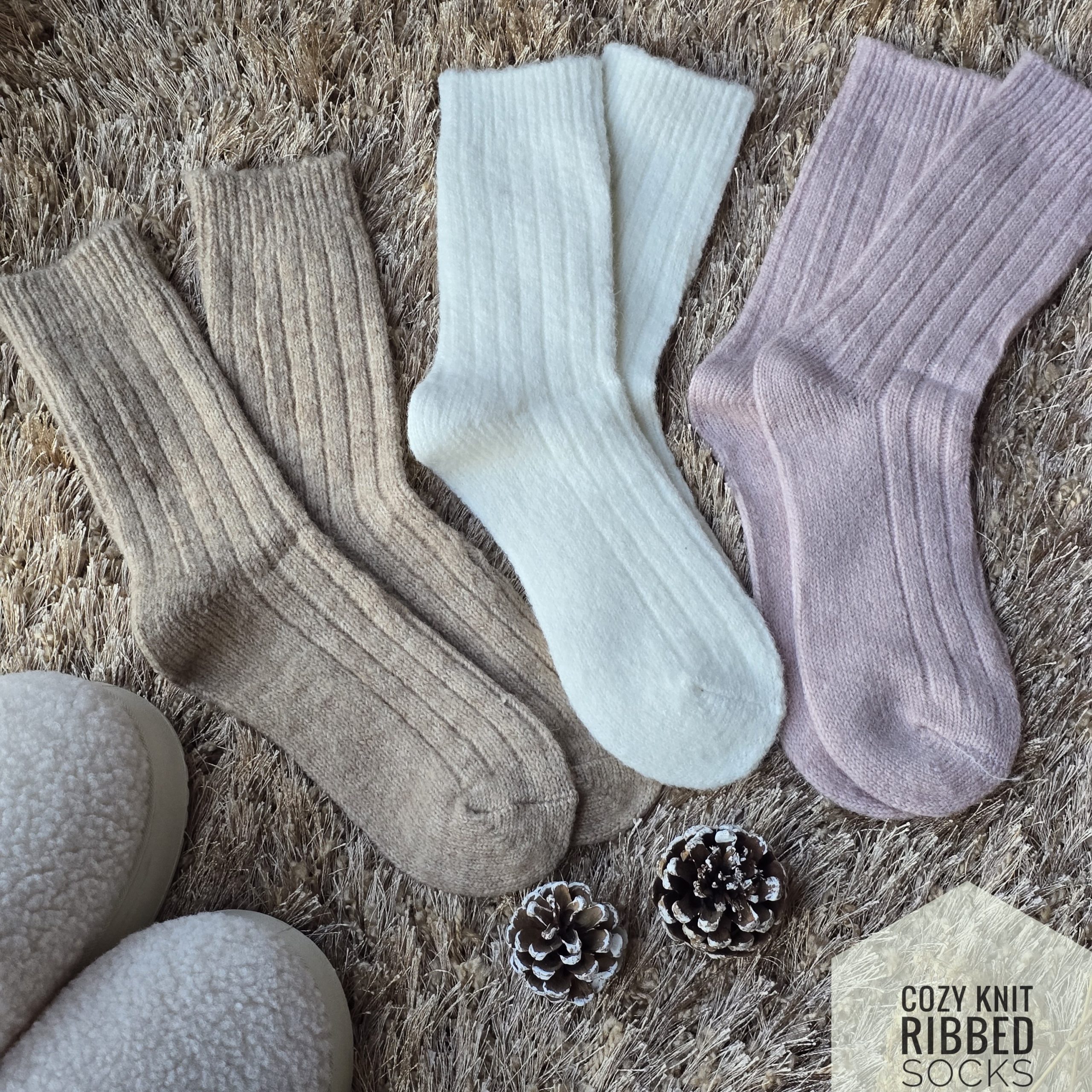 Cozy Knit Ribbed Socks - Image 9