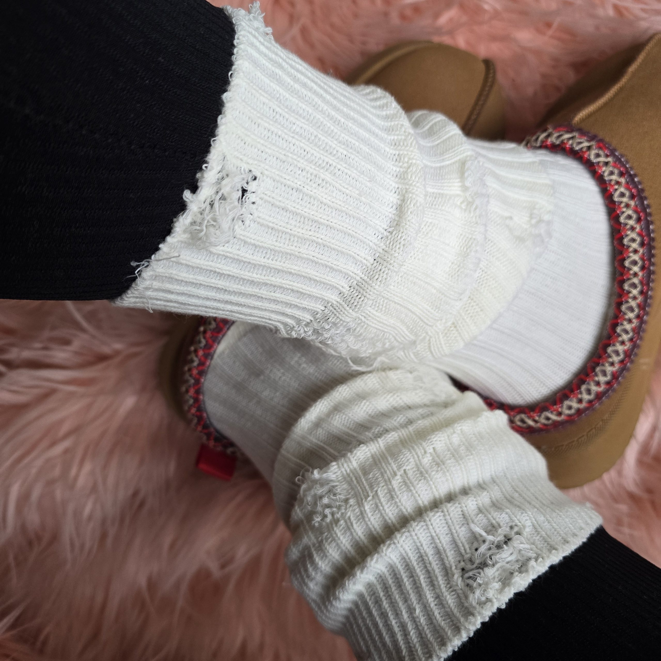 B. Long Ribbed City Socks: Off white - Image 3