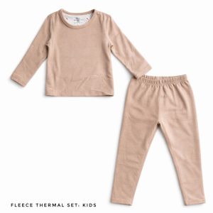 B. Kids Fleece Thermal Set: Beige