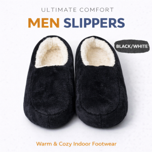 Men Slippers: Black/ White