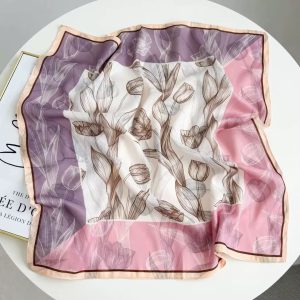 Square Scarf: Pink Tulip