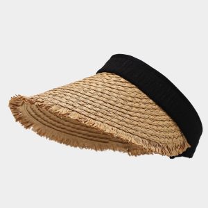 Straw Visor Hat: Noir Rivera